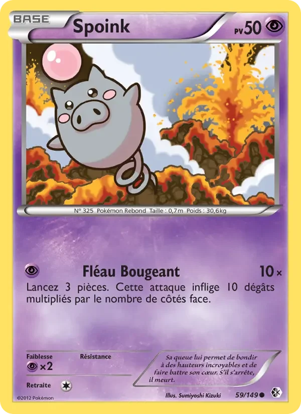 Carte Pokémon Spoink — Frontières Franchies