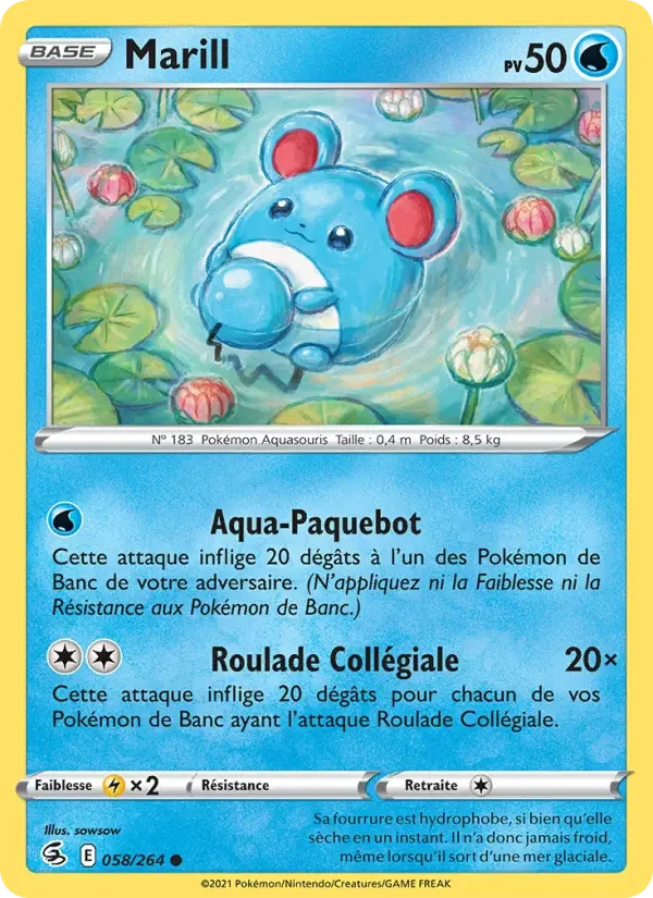Carte Pokémon Marill — Poing de Fusion