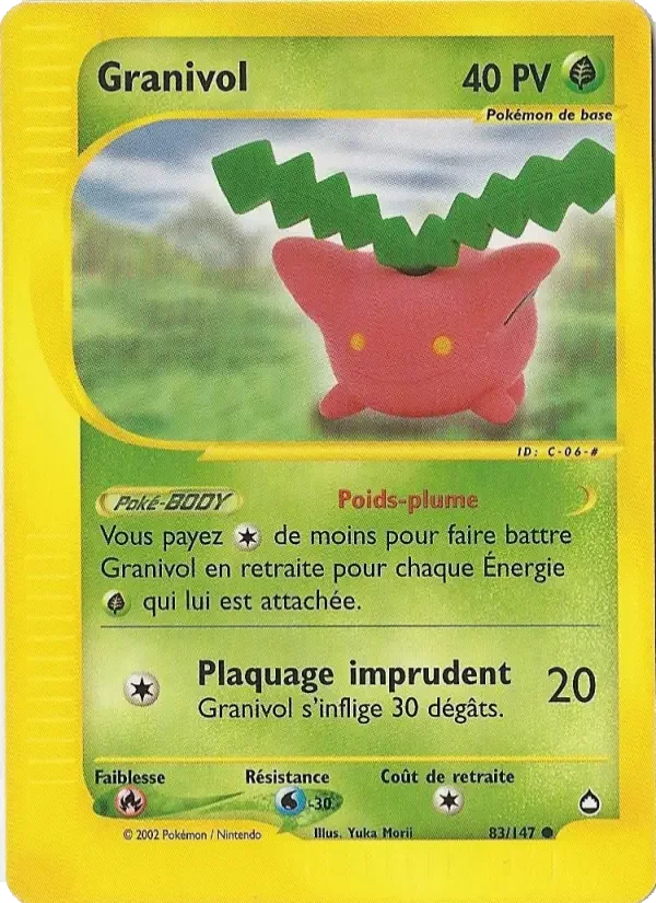 Carte Pokémon Granivol — Aquapolis