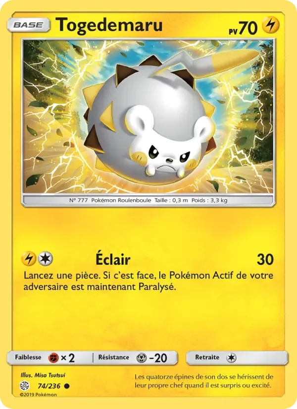 Carte Pokémon Togedemaru — Éclipse Cosmique