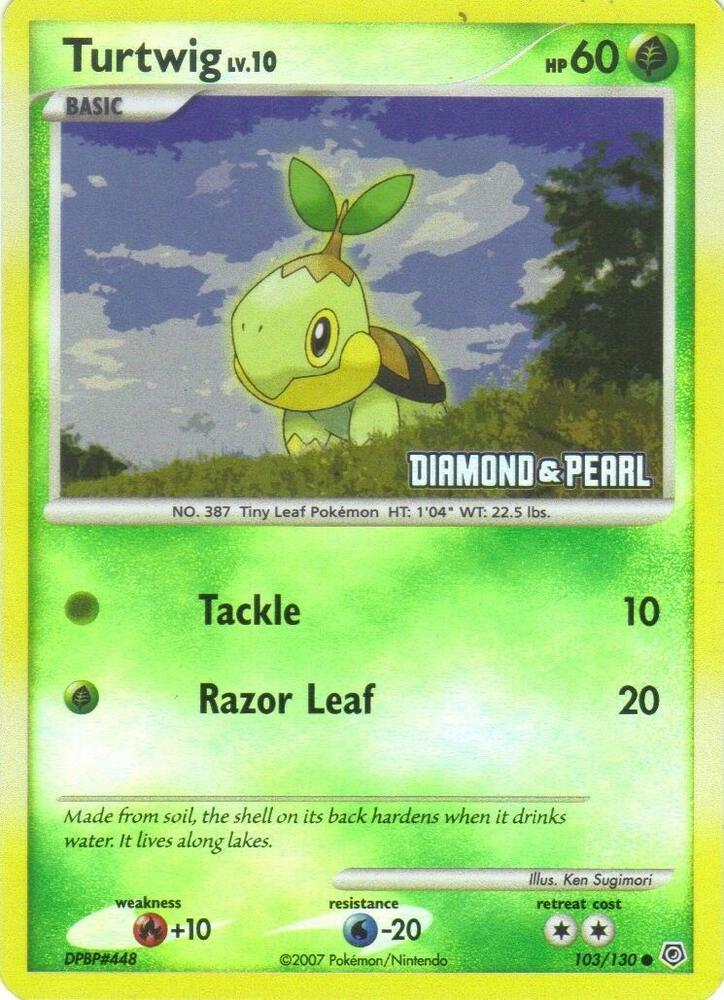 Carte Pokémon Tortipouss — Burger King Promos