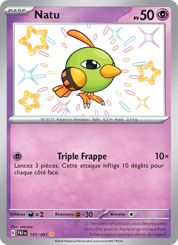 Carte Pokémon Natu — Destinées de Paldea