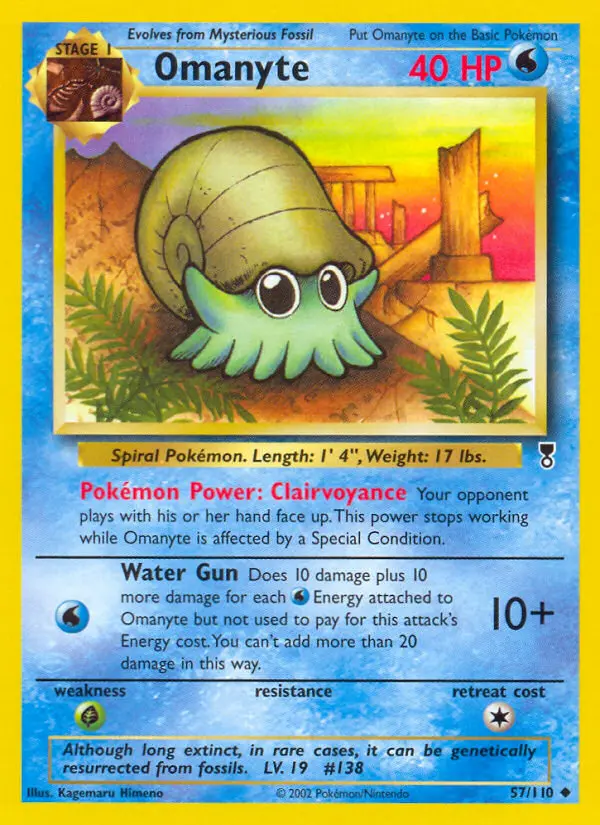 Carte Pokémon Amonita — Legendary Collection