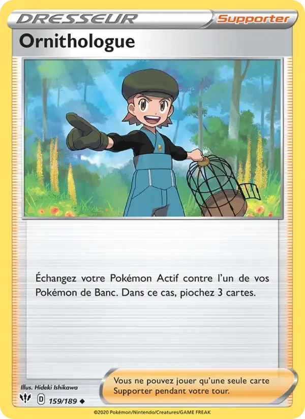 Carte Pokémon Ornithologue — Ténèbres Embrasées