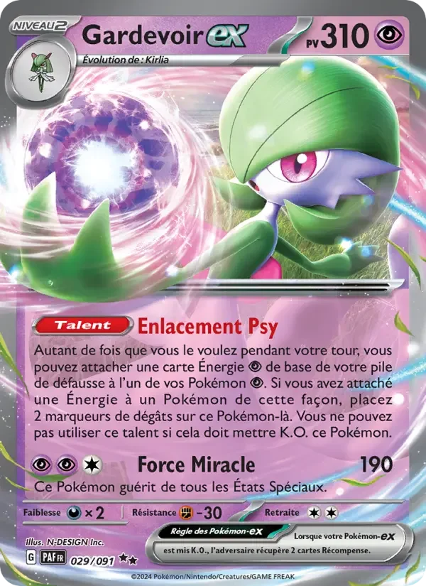 Carte Pokémon Gardevoir-ex — Destinées de Paldea