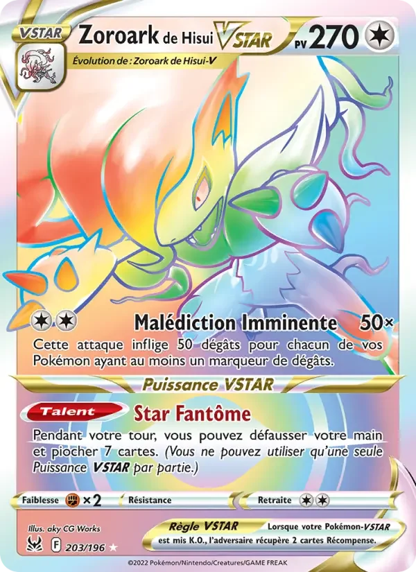 Carte Pokémon Zoroark de Hisui VSTAR — Origine Perdue