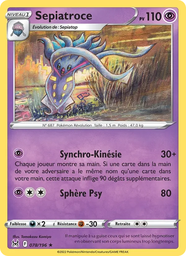 Carte Pokémon Sepiatroce — Origine Perdue
