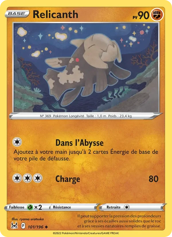 Carte Pokémon Relicanth — Origine Perdue