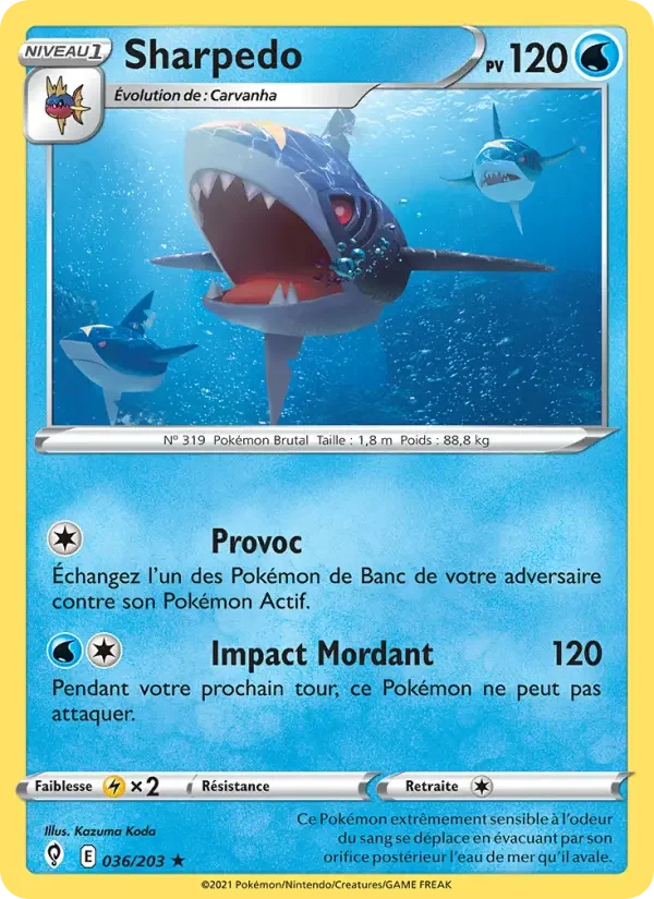 Carte Pokémon Sharpedo — Évolution Céleste