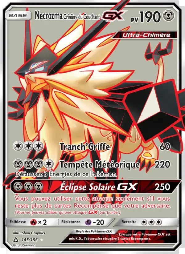 Carte Necrozma Crinière du Couchant GX