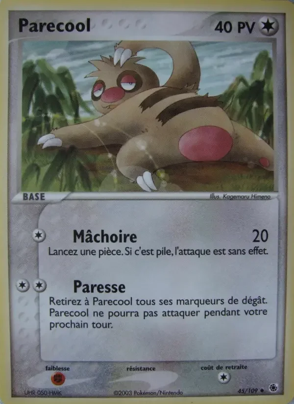 Carte Pokémon Parecool — Rubis & Saphir