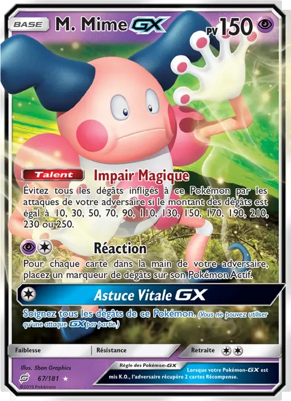 Carte Pokémon M. Mime GX — Duo de Choc