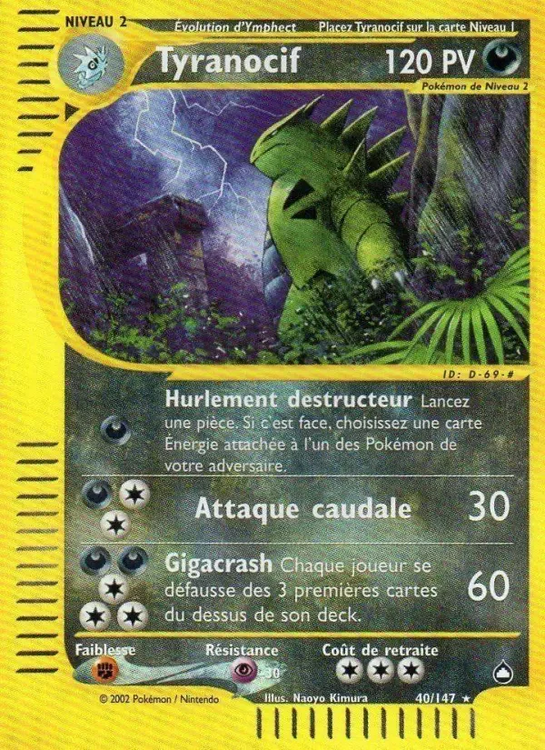 Carte Pokémon Tyranocif — Aquapolis