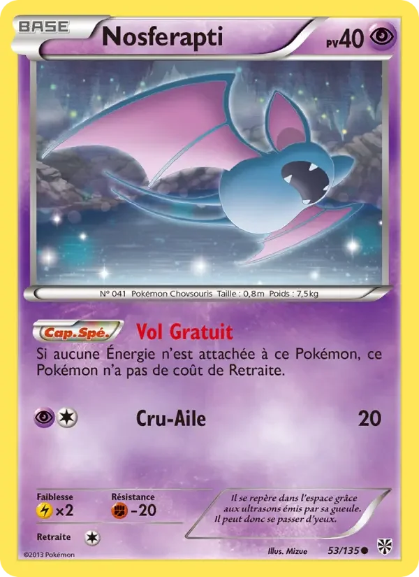 Carte Pokémon Nosferapti — Tempête Plasma