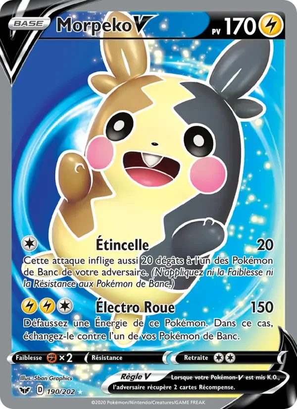 Carte Pokémon Morpeko V — Épée et Bouclier