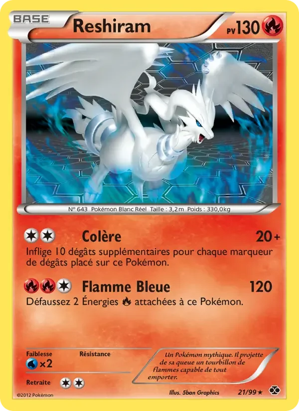 Carte Pokémon Reshiram — Destinées Futures