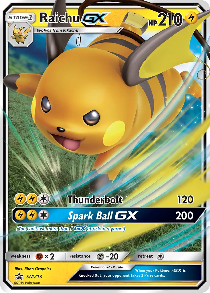 Carte Pokémon Raichu GX — Promos Soleil et Lune