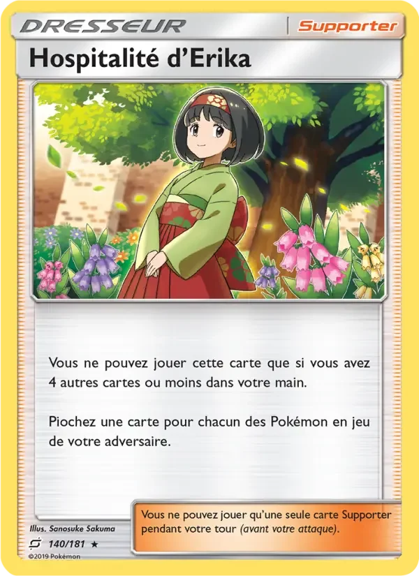 Carte Pokémon Hospitalité d’Erika — Duo de Choc
