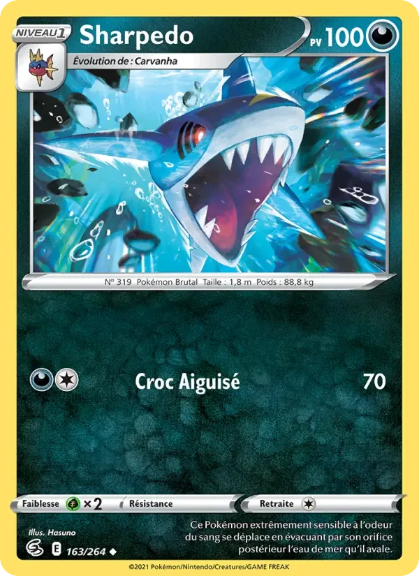 Carte Pokémon Sharpedo — Poing de Fusion