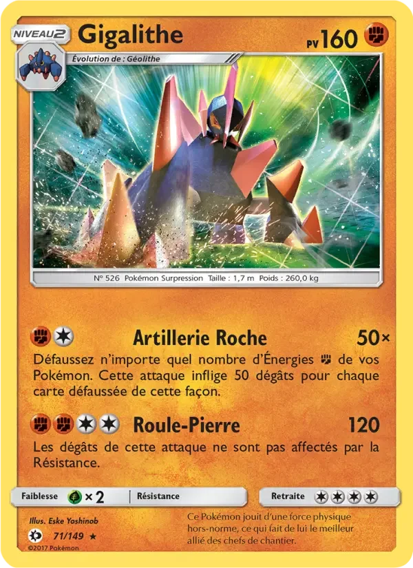 Carte Pokémon Gigalithe — Soleil et Lune