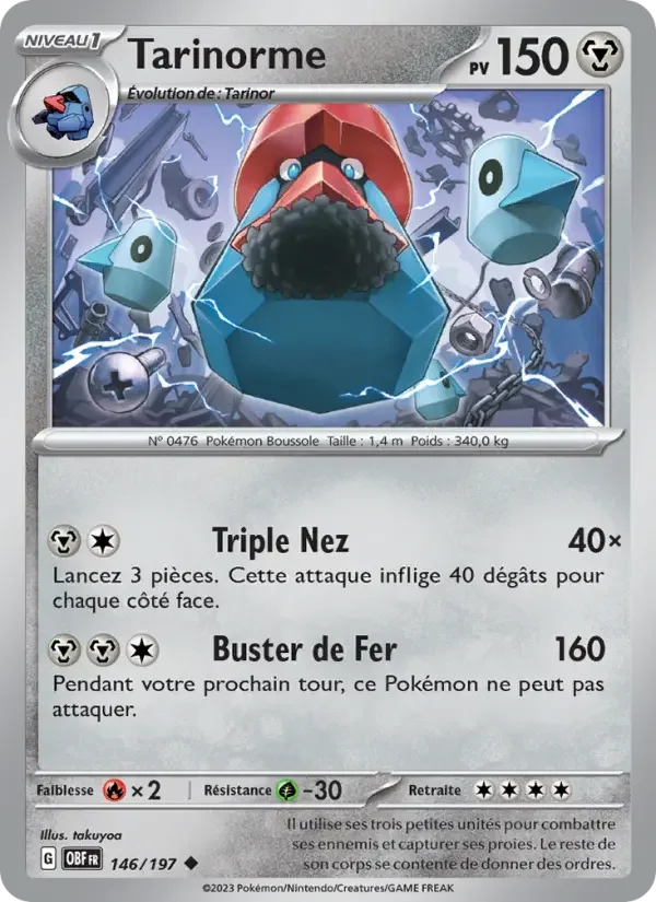 Carte Pokémon Tarinorme — Flammes Obsidiennes