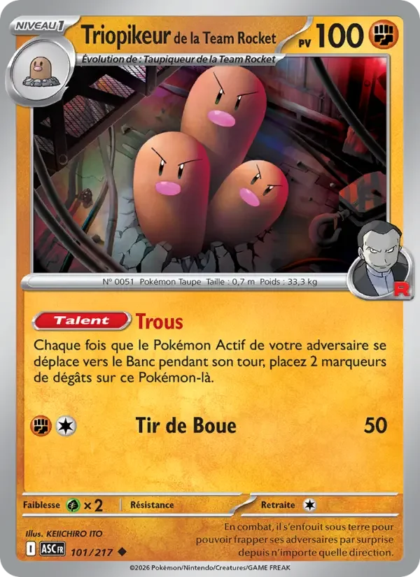 Carte Triopikeur de la Team Rocket