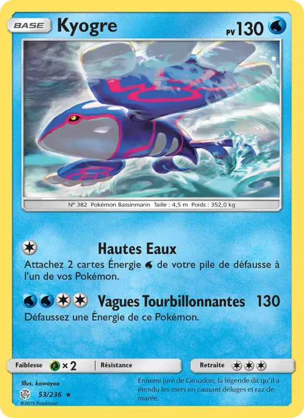 Carte Pokémon Kyogre — Éclipse Cosmique