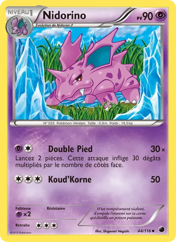 Carte Pokémon Nidorino — Glaciation Plasma