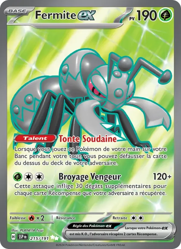 Carte Pokémon Fermite-ex — Étincelles Déferlantes