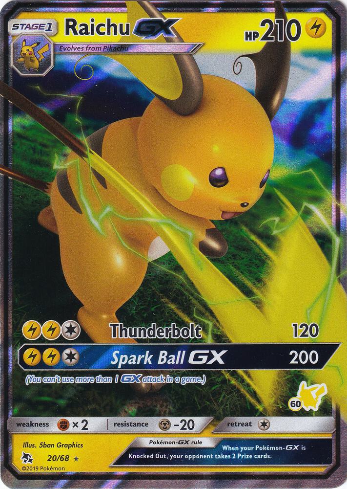 Carte Pokémon Raichu-GX — Destinées Occultes