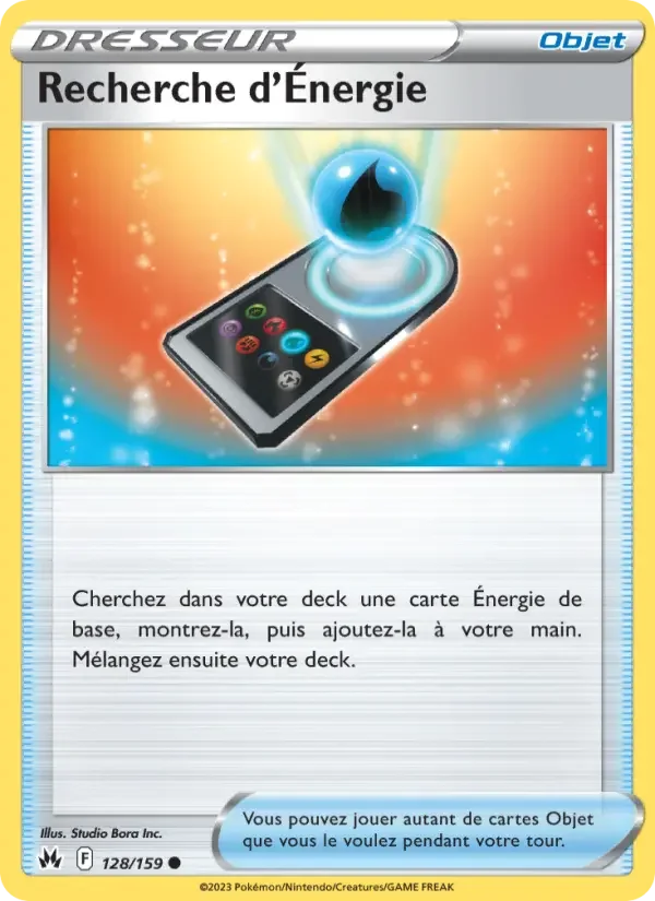 Carte Pokémon Recherche d'Énergie — Zénith Suprême
