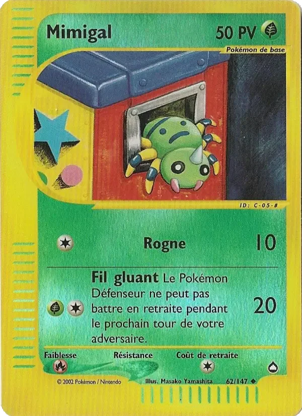 Carte Pokémon Mimigal — Aquapolis