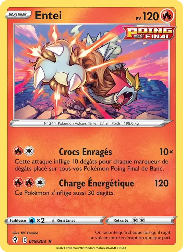Carte Pokémon Entei — Évolution Céleste