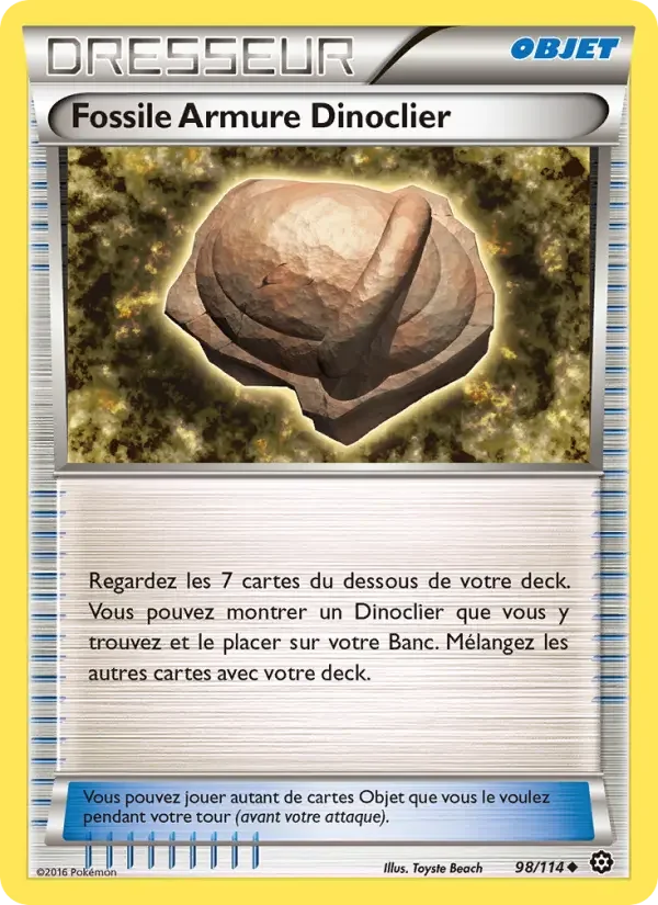 Carte Pokémon Fossile Armure Dinoclier — Offensive Vapeur