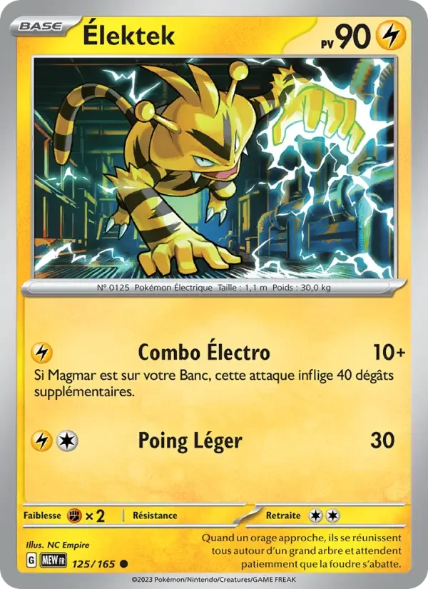 Carte Pokémon Élektek — Pokémon 151