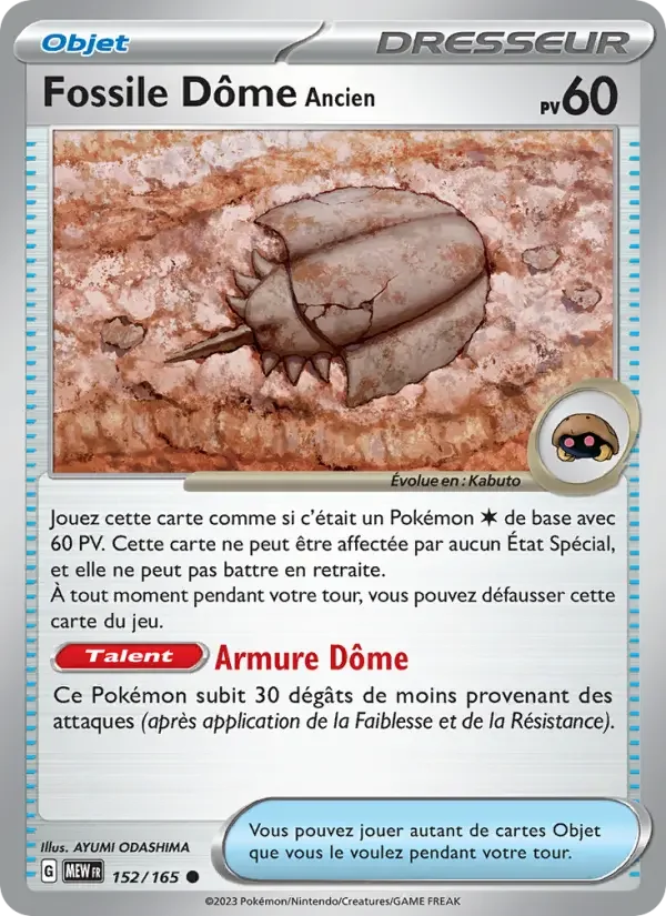Carte Fossile Dôme Ancien