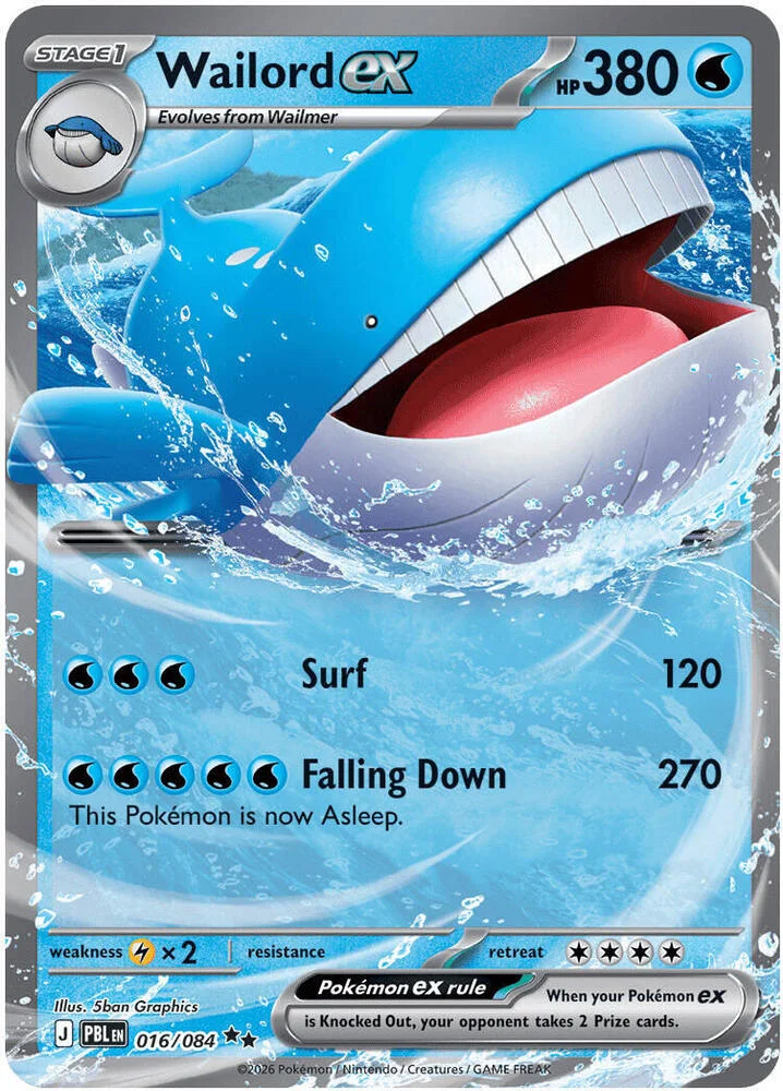 Carte Pokémon Wailord ex — Nuit Noire