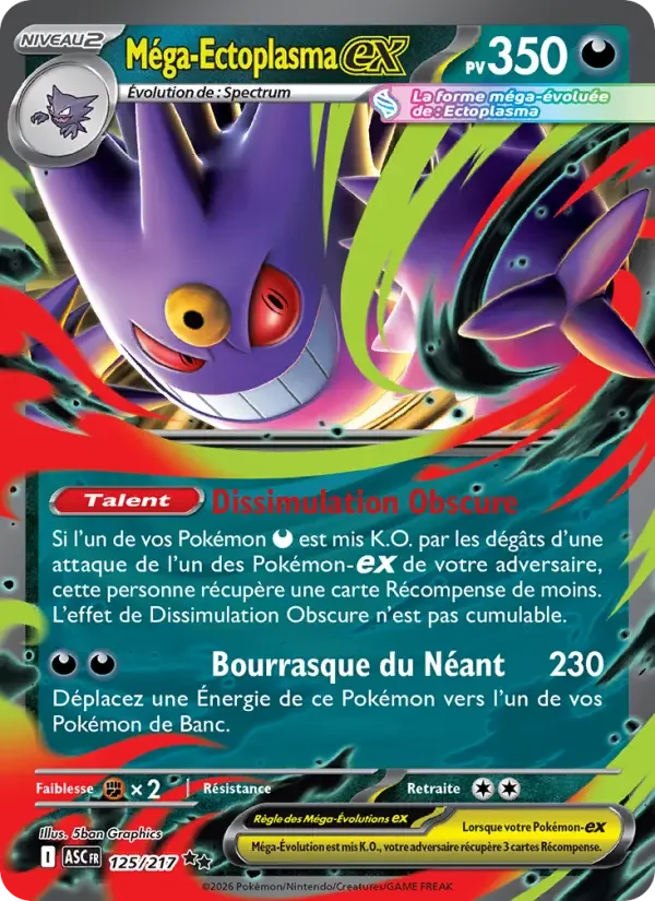 Carte Pokémon Méga-Ectoplasma-ex — Héros Transcendants
