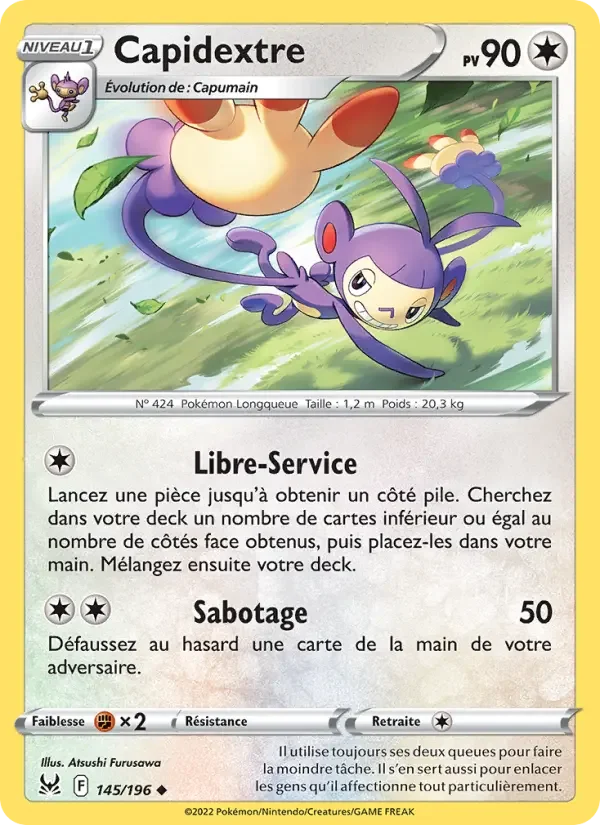 Carte Pokémon Capidextre — Origine Perdue