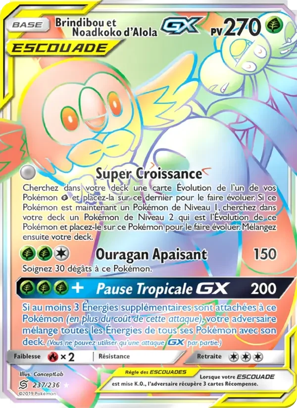 Carte Pokémon Brindibou et Noadkoko d’Alola GX — Harmonie des Esprits