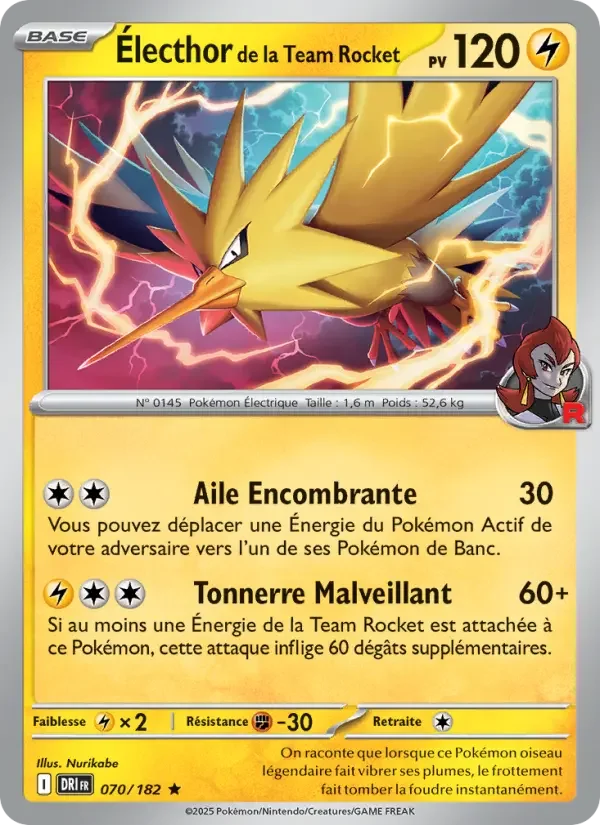 Carte Pokémon Électhor de la Team Rocket — Rivalités Destinées