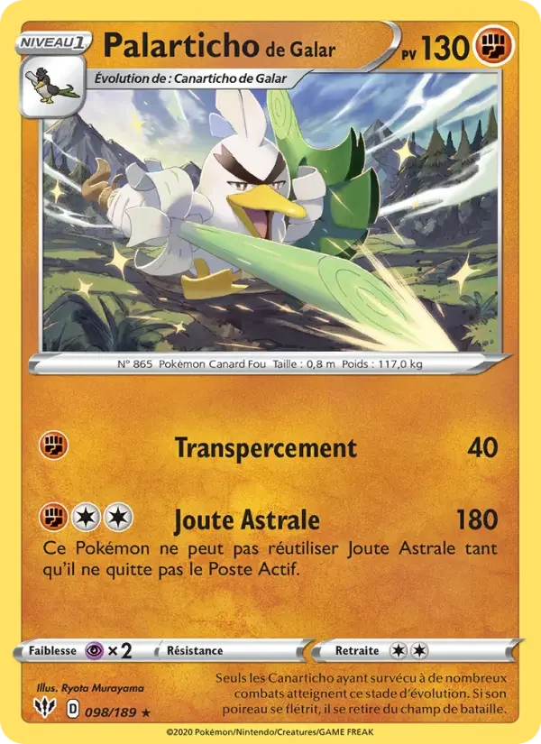 Carte Pokémon Palarticho de Galar — Ténèbres Embrasées