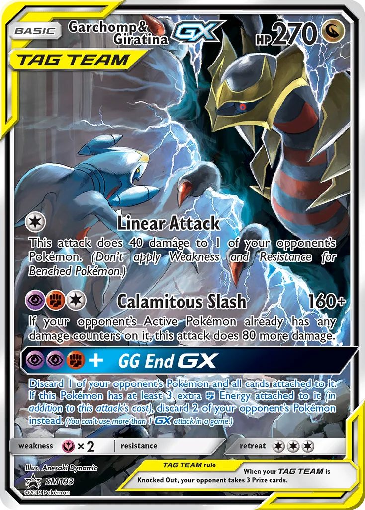 Carte Pokémon Carchacrok et Giratina GX — Promos Soleil et Lune