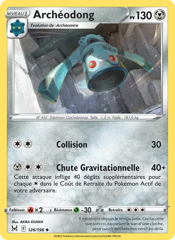 Carte Pokémon Archéodong — Origine Perdue