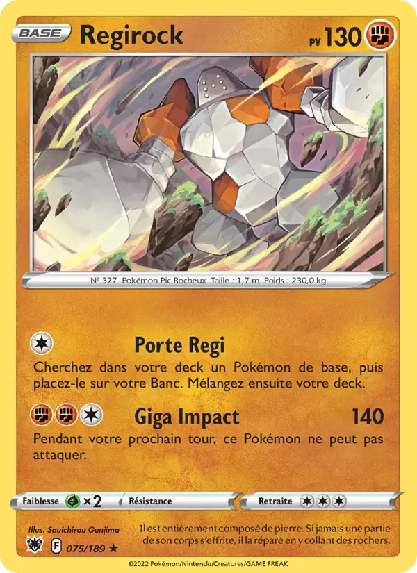 Carte Pokémon Regirock — Astres Radieux