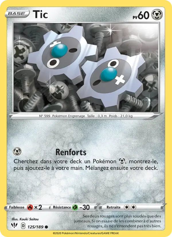 Carte Pokémon Tic — Ténèbres Embrasées