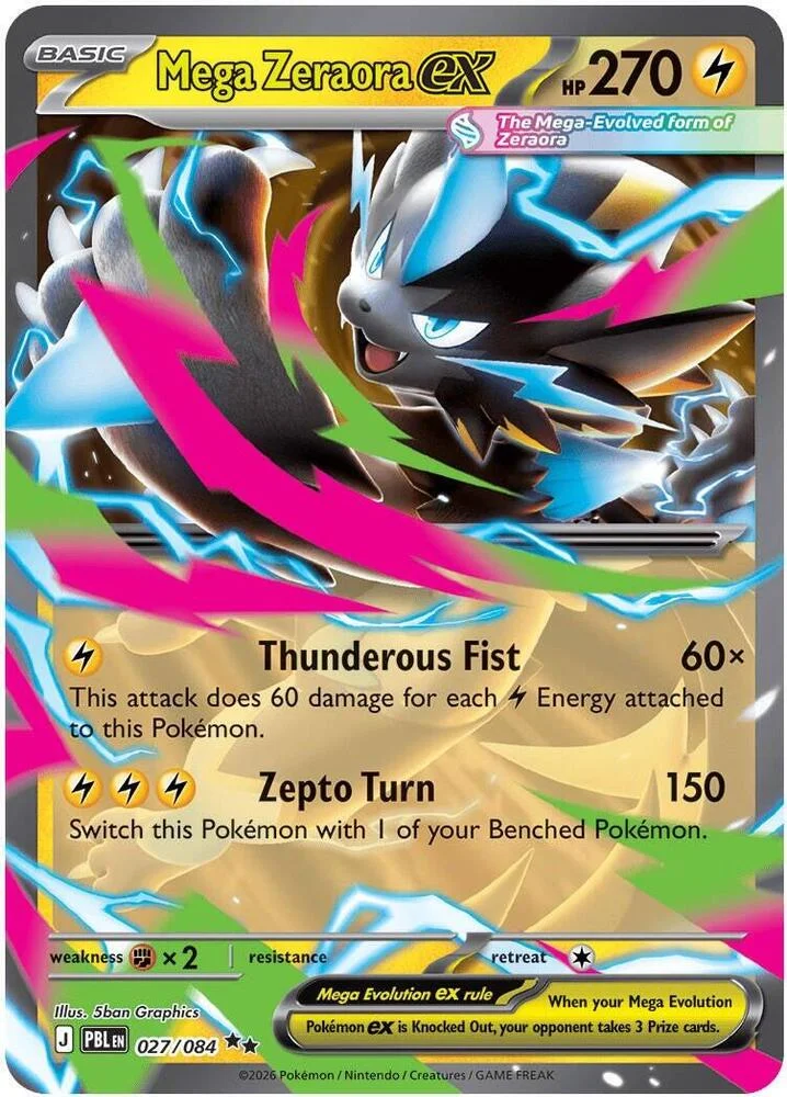 Carte Pokémon Mega Zeraora ex — Nuit Noire