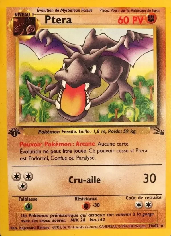 Carte Pokémon Ptera — Fossile