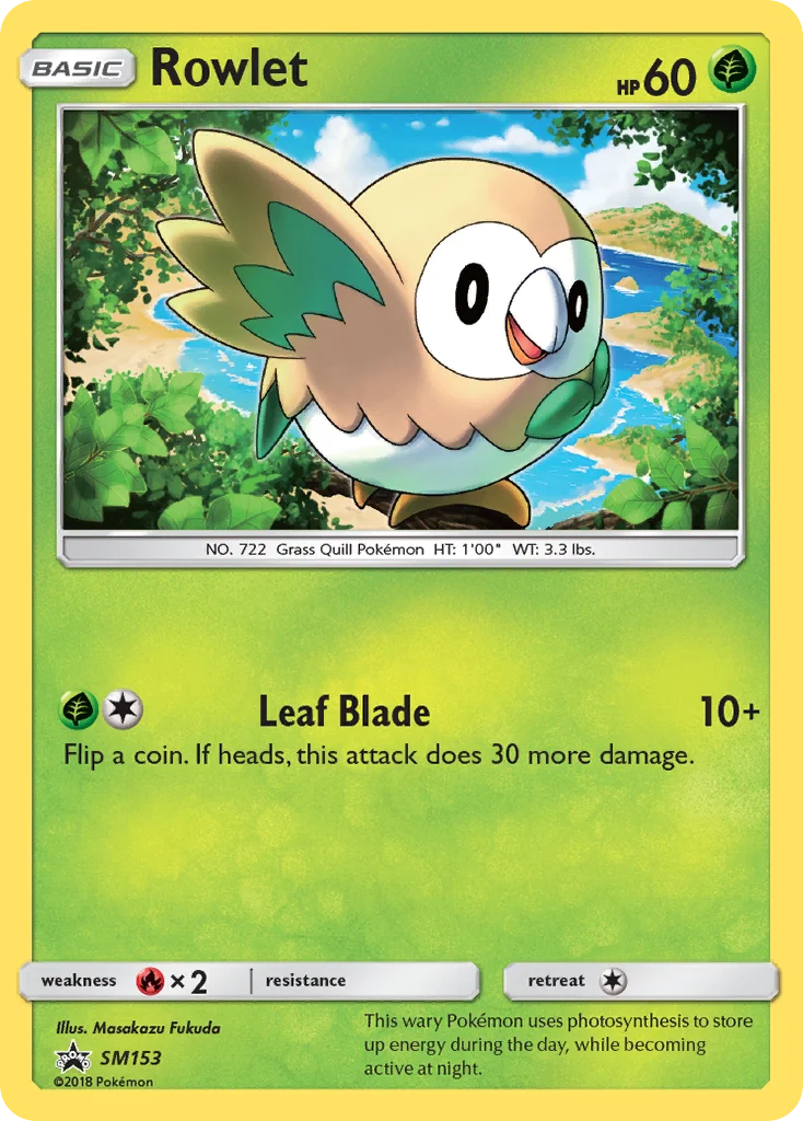 Carte Pokémon Rowlet — Promos Soleil et Lune