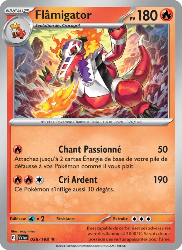 Carte Pokémon Flâmigator — Écarlate et Violet